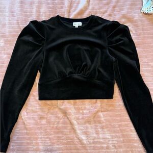 Black Velvet Crop Top